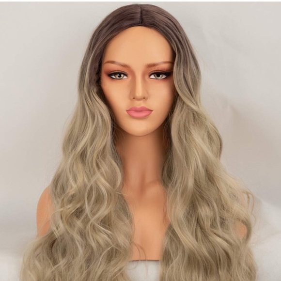 Marie 22” ASH BROWN OMBRÉ BODYWAVE MIDDLE PART Wig - Picture 3 of 7